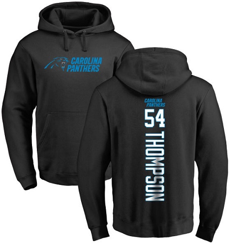 Carolina Panthers Men Black Shaq Thompson Backer NFL Football #54 Pullover Hoodie Sweatshirts